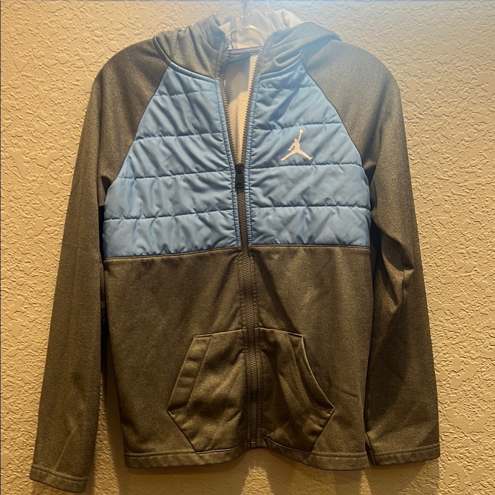 Jordan Gray and Blue Quilted Puffer Jacket